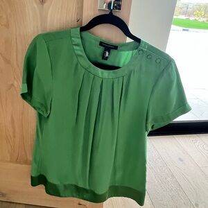 Green silk blouse Banana Republic.